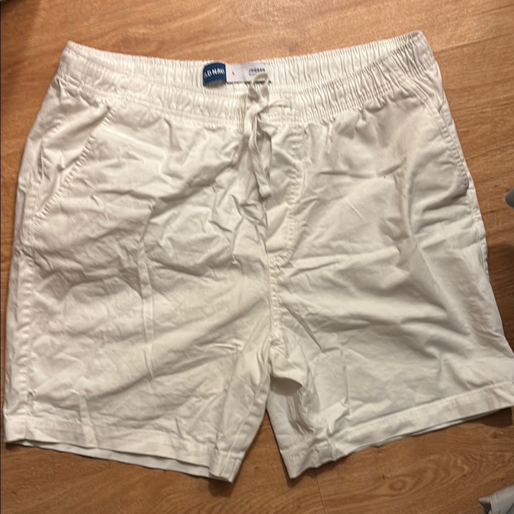 Old Navy White Swim Trunks Quick-Dry Elastic Waist Size L